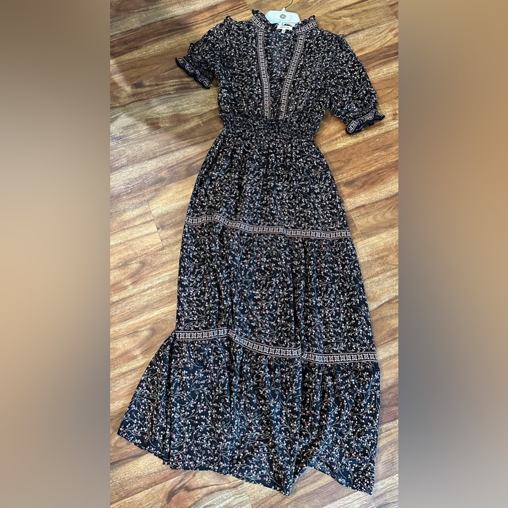 Black dress with floral print